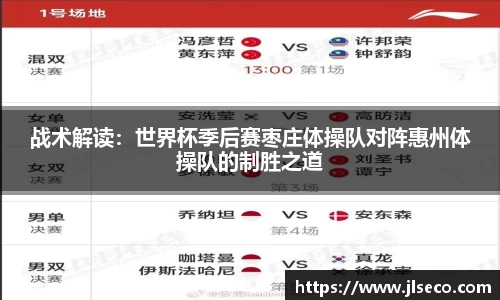 战术解读：世界杯季后赛枣庄体操队对阵惠州体操队的制胜之道